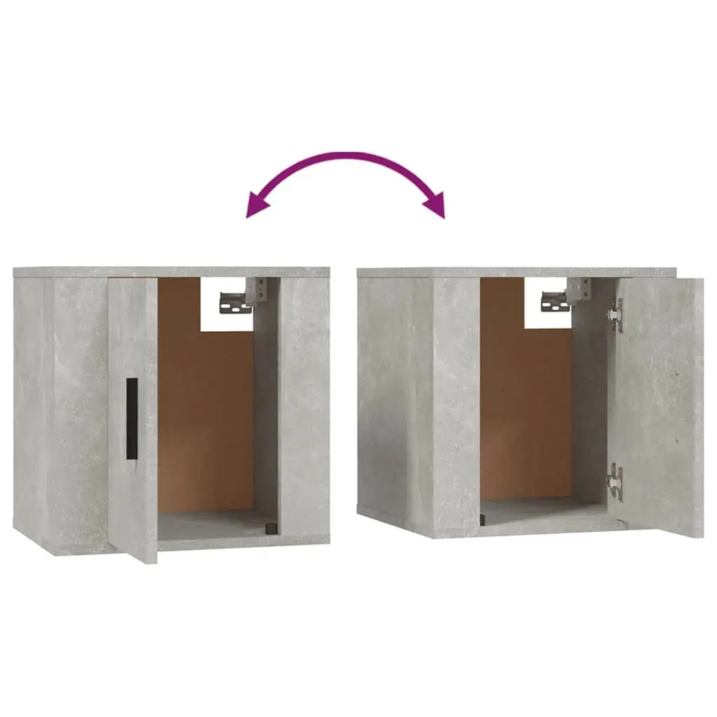 Wall Mounted TV Cabinet Grey Floating Media Storage Unit 40x34.5x40cm Engineered Wood