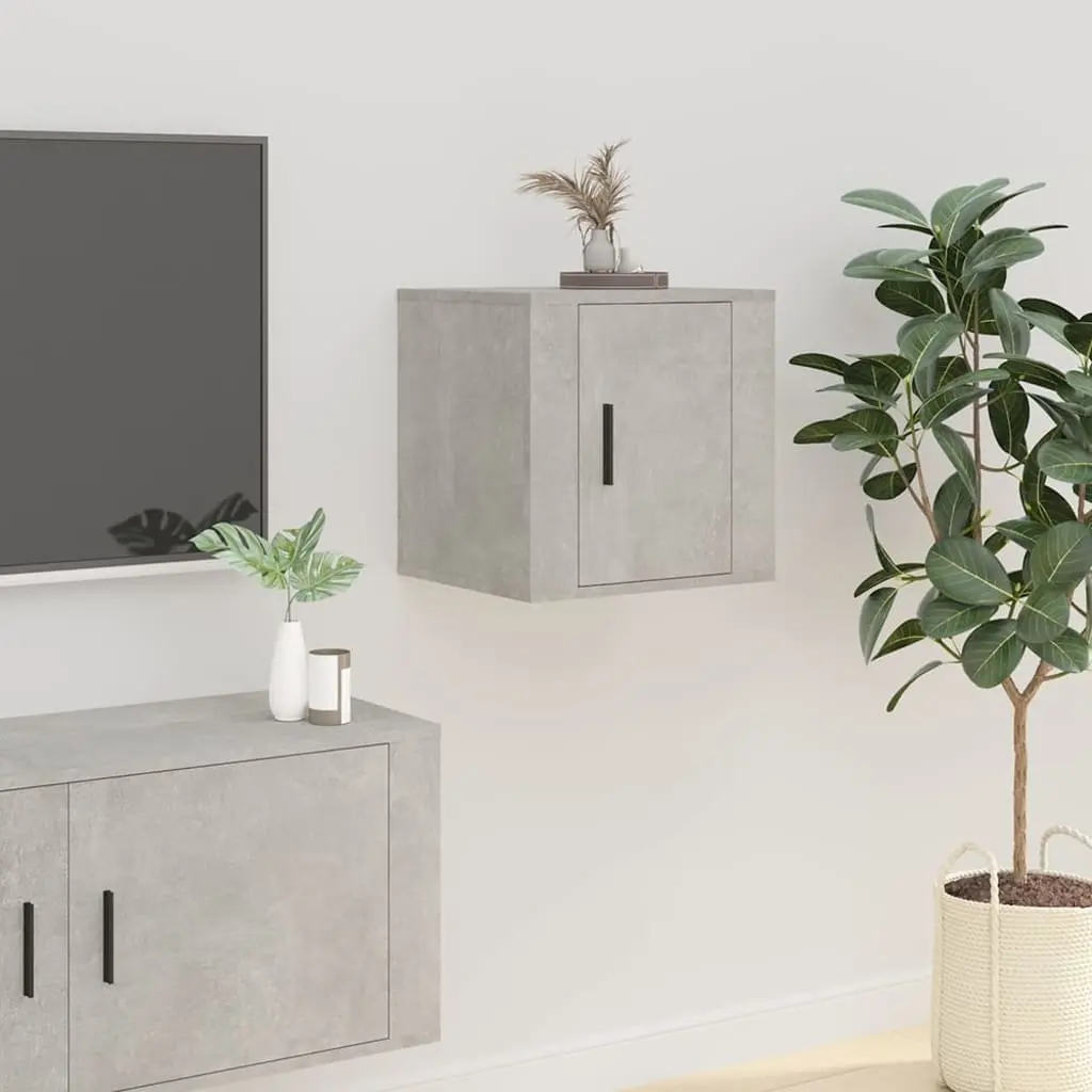 Wall Mounted TV Cabinet Grey Concrete 40x34.5x40cm Engineered Wood Storage Unit