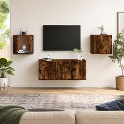 Floating Display Shelf with Smoked Oak Finish