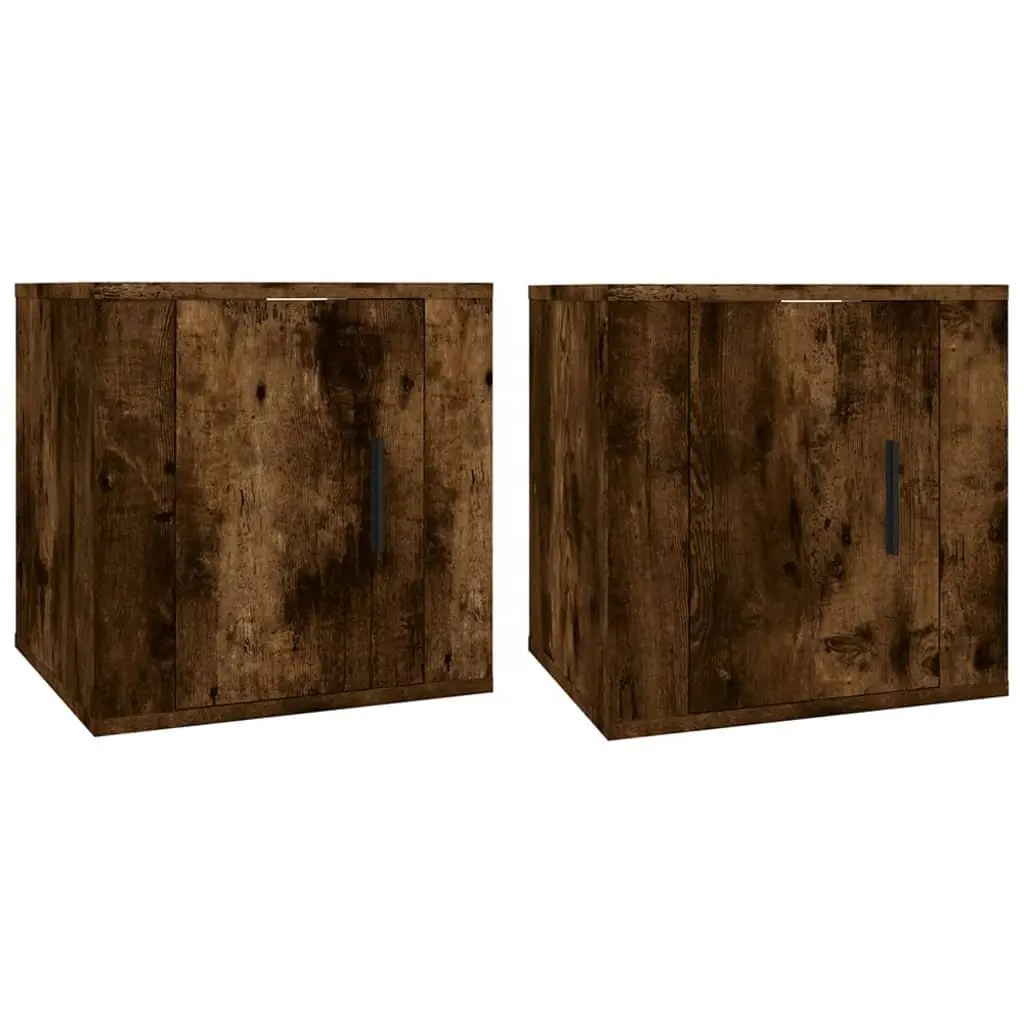 Wall Mounted TV Cabinet Smoked Oak 40 x 34.5 x 40 cm Engineered Wood