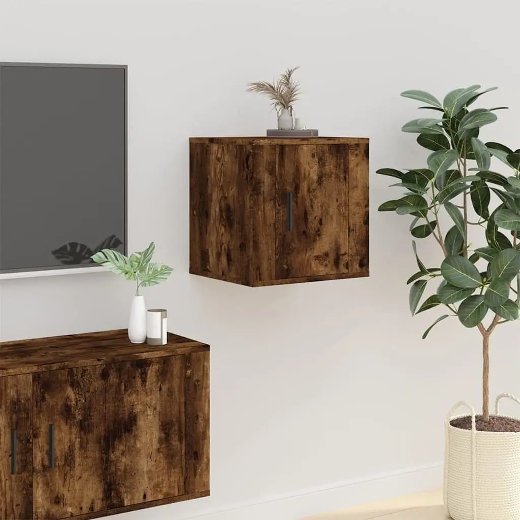 Wall Mounted TV Cabinet Smoked Oak 40 x 34.5 x 40 cm Engineered Wood