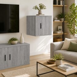 Grey Wall Mounted TV Cabinet for Stylish Living Spaces