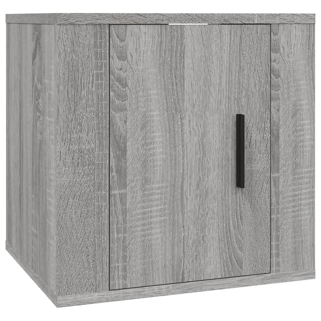 Wall Mounted TV Cabinet Grey Storage Unit 40x34.5x40cm Engineered Wood