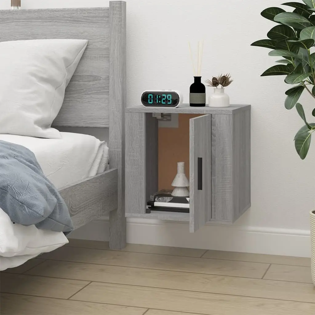 Wall Mounted TV Cabinet Grey Storage Unit 40x34.5x40cm Engineered Wood