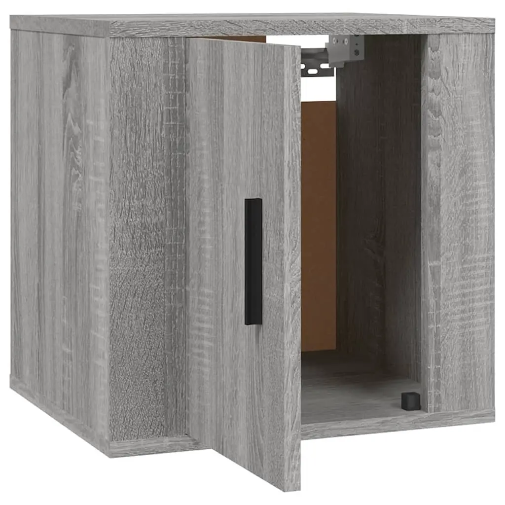 Wall Mounted TV Cabinet Grey Storage Unit 40x34.5x40cm Engineered Wood
