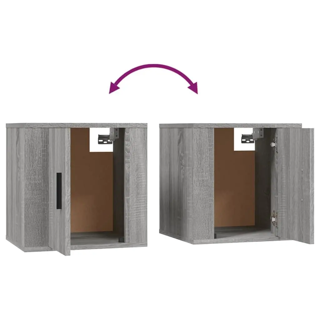 Wall Mounted TV Cabinet Grey Storage Unit 40x34.5x40cm Engineered Wood