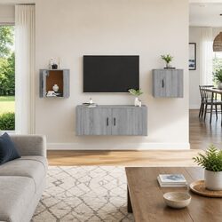 Grey Sonoma Wall Mounted TV Cabinet for Cozy Living Spaces
