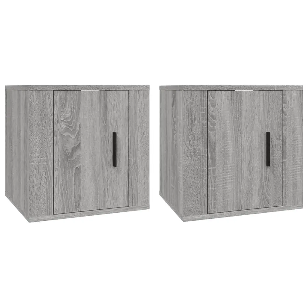 Wall Mounted TV Cabinet Grey Sonoma 40x34.5x40cm Engineered Wood Storage Unit