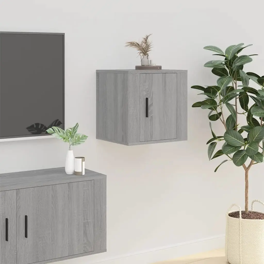 Wall Mounted TV Cabinet Grey Sonoma 40x34.5x40cm Engineered Wood Storage Unit