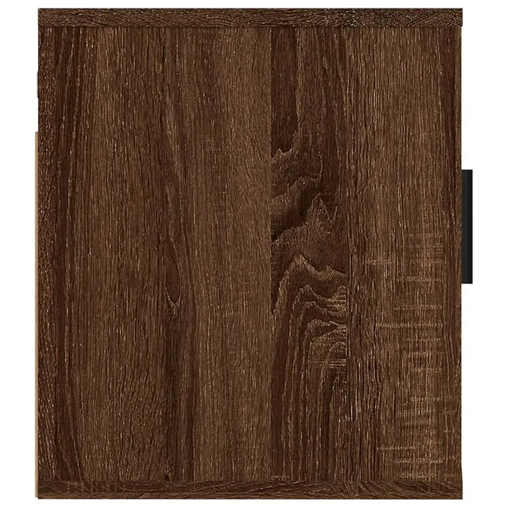 Wall Mounted TV Cabinet Brown Oak Engineered Wood Storage Unit 40cm