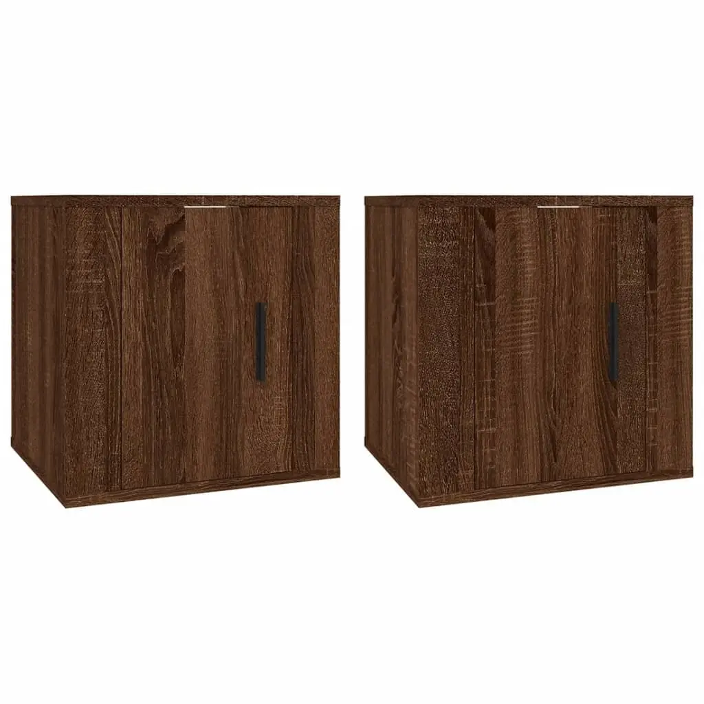Wall Mounted TV Cabinet Brown Oak 40 x 34.5 x 40 cm Engineered Wood 2 pcs