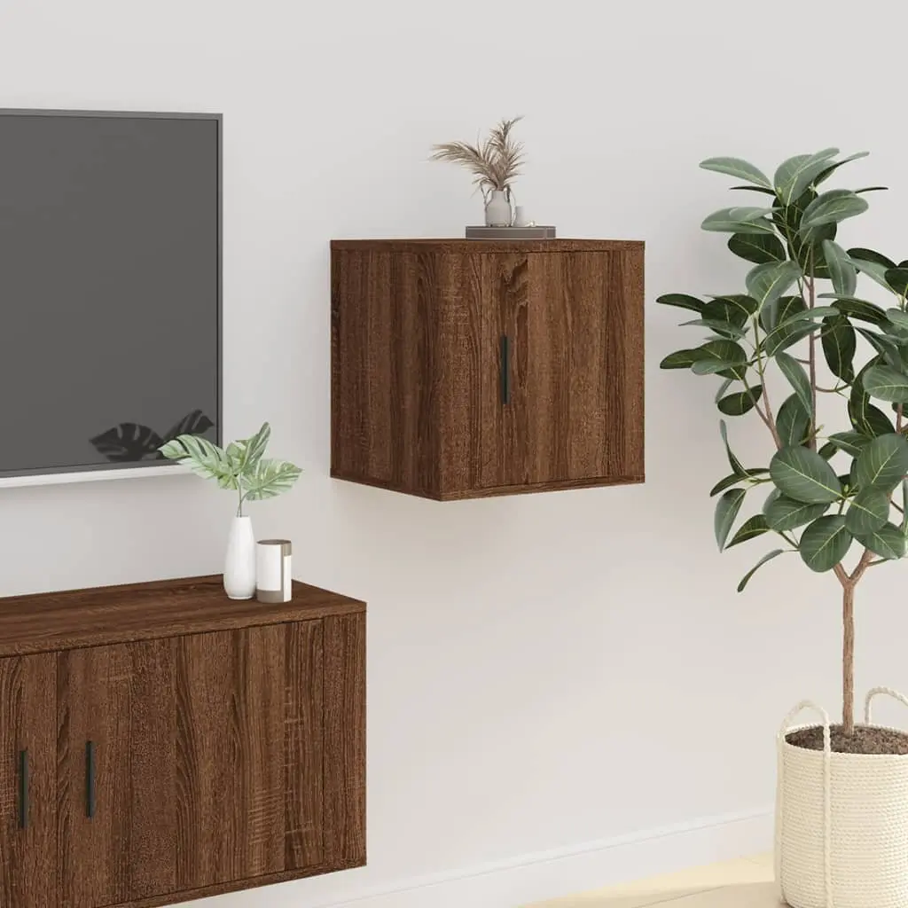 Wall Mounted TV Cabinet Brown Oak 40 x 34.5 x 40 cm Engineered Wood 2 pcs