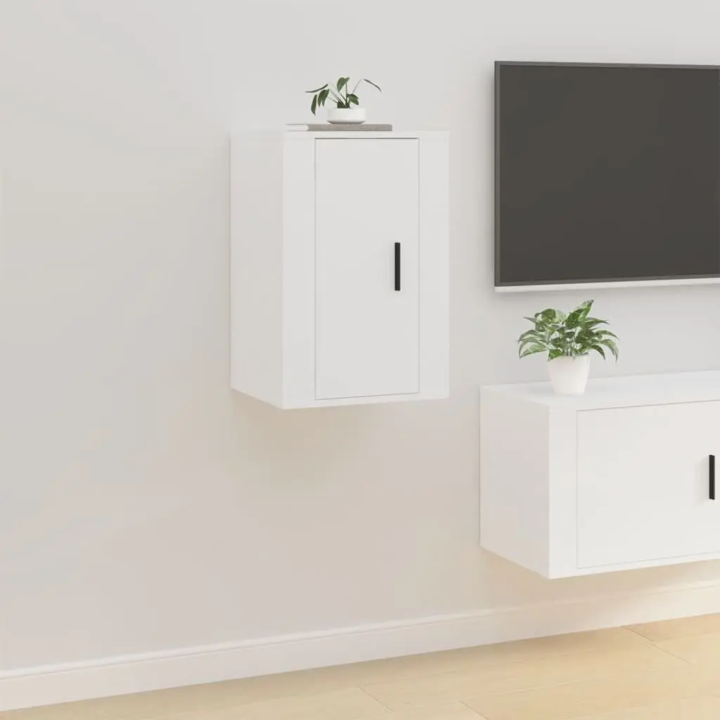 Wall Mounted TV Cabinet White 40x34.5x60 cm Engineered Wood Storage Unit