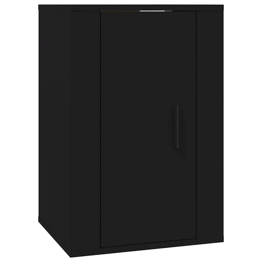 Wall Mounted TV Cabinet Black 40x34.5x60cm Engineered Wood Storage Media Unit Display Shelf