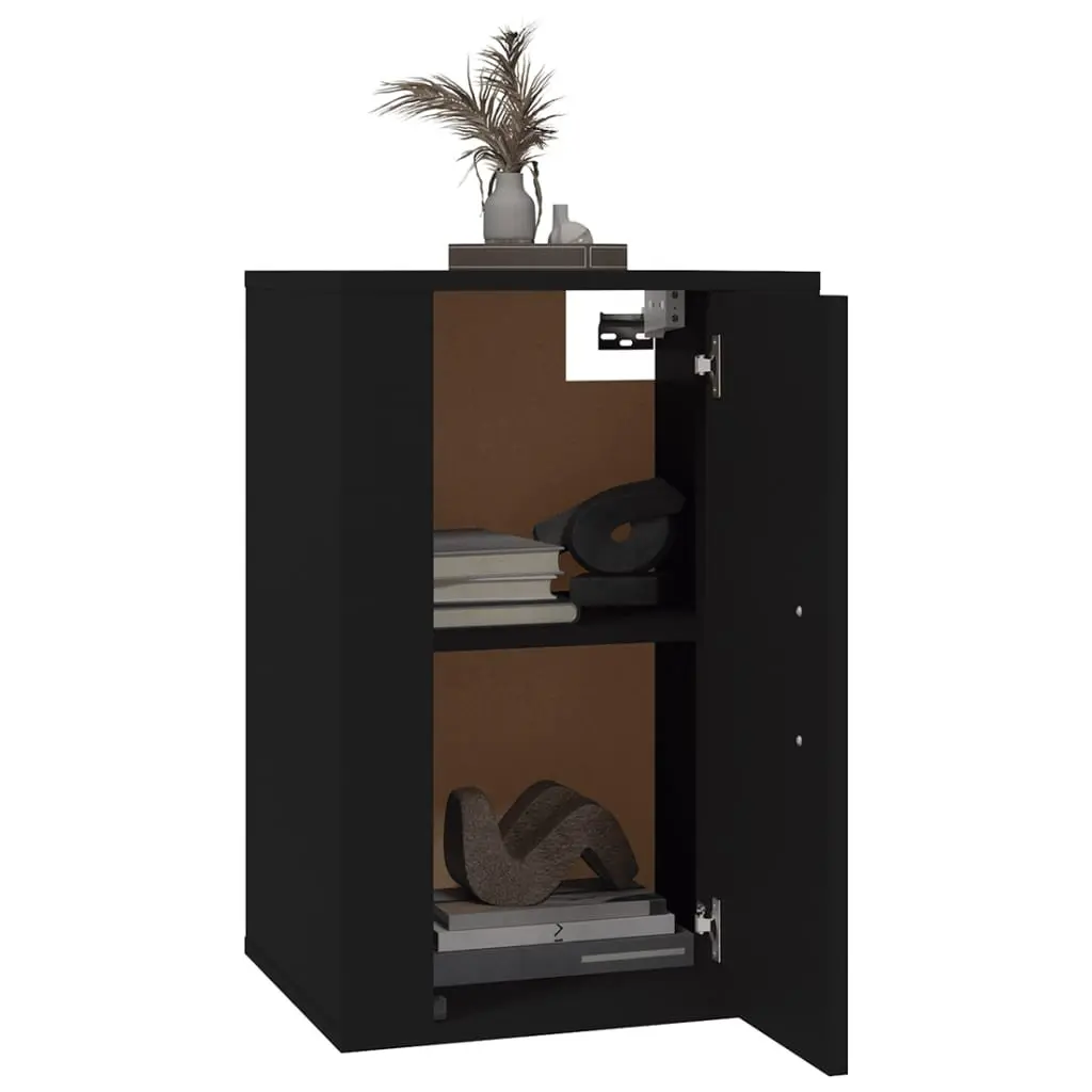 Wall Mounted TV Cabinet Black 40x34.5x60cm Engineered Wood Storage Media Unit Display Shelf