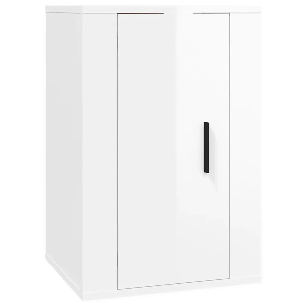 Wall Mounted TV Cabinet White High Gloss 40x34.5x60cm Engineered Wood