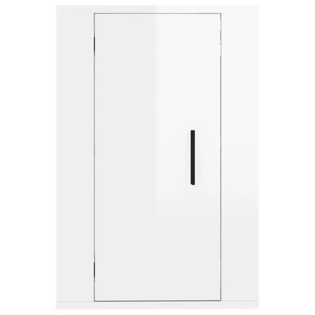 Wall Mounted TV Cabinet White High Gloss 40x34.5x60cm Engineered Wood
