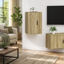 Brown Wall-Mounted TV Cabinet for Stylish Storage
