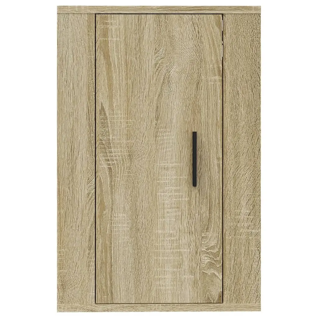 Wall Mounted TV Stand Brown Engineered Wood Display Unit Compact Size Media Storage