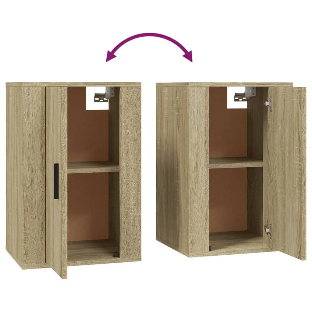 Wall Mounted TV Stand Brown Engineered Wood Display Unit Compact Size Media Storage