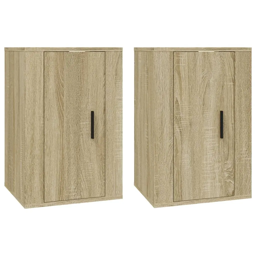 Sonoma Oak Wall Mounted TV Cabinet 2 Pieces