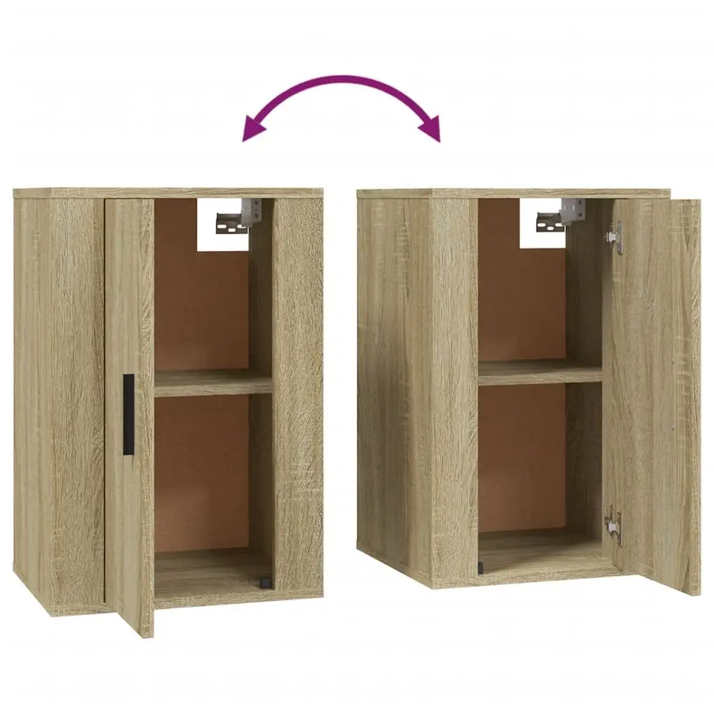 Sonoma Oak Wall Mounted TV Cabinet 2 Pieces