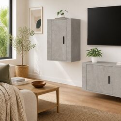 Floating Grey TV Cabinet for Modern Media Storage
