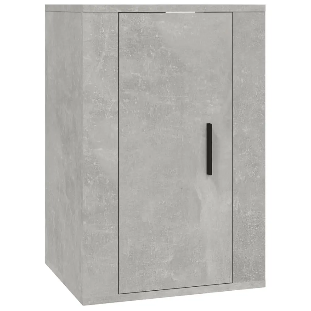Wall Mounted TV Cabinet Grey Media Storage Unit Floating Shelf Engineered Wood 40 x 34.5 x 60 cm