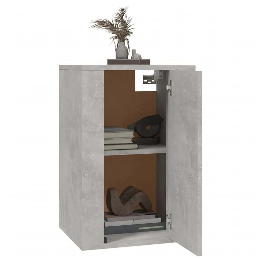 Wall Mounted TV Cabinet Grey Media Storage Unit Floating Shelf Engineered Wood 40 x 34.5 x 60 cm