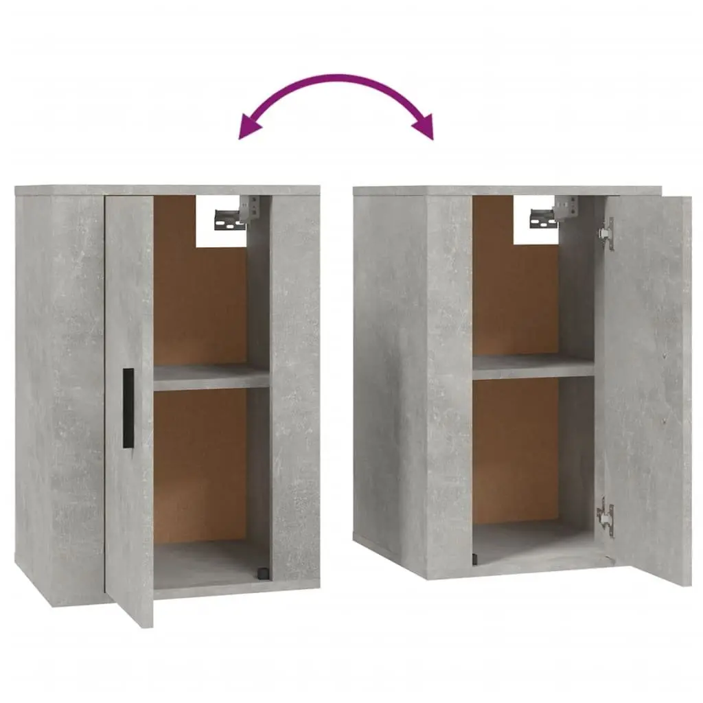 Wall Mounted TV Cabinet Grey Media Storage Unit Floating Shelf Engineered Wood 40 x 34.5 x 60 cm