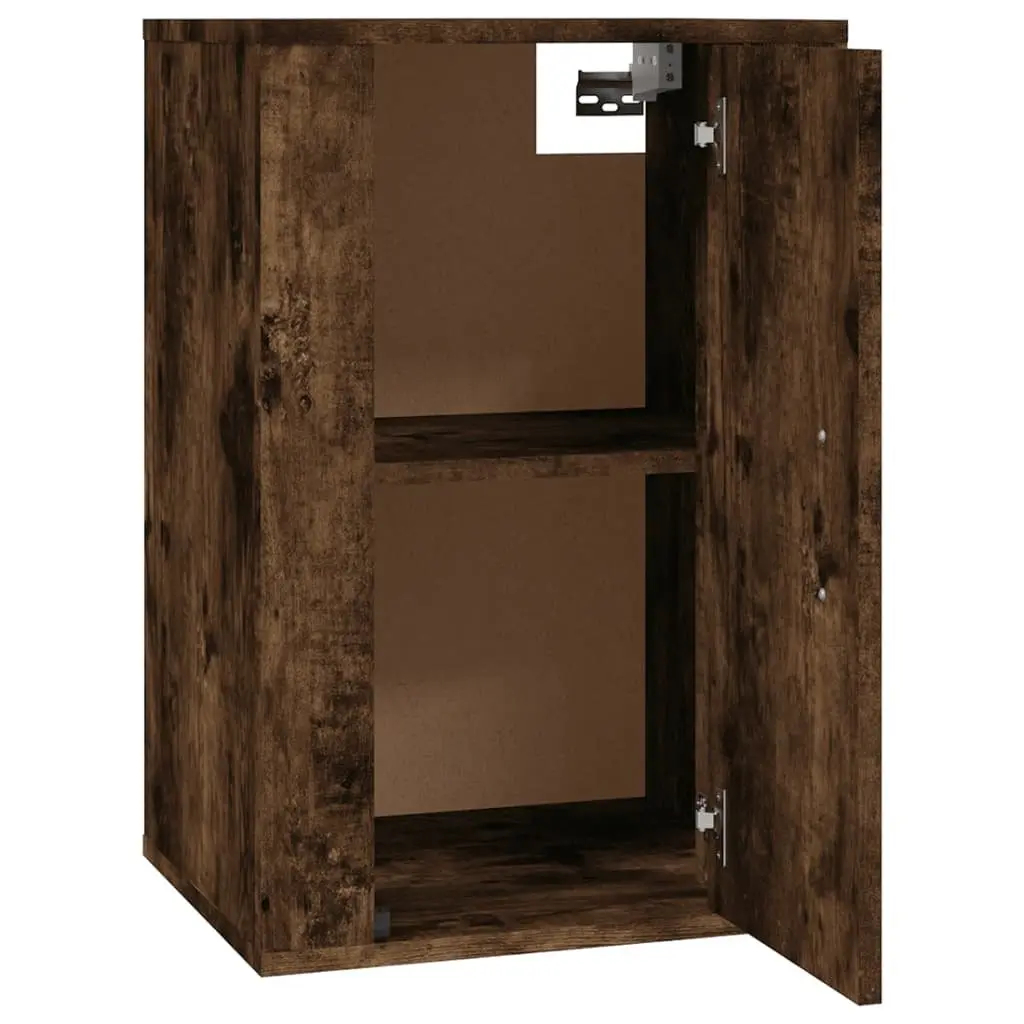 Wall Mounted Media Storage Unit Brown Smoked Oak Floating TV Cabinet 40x34.5x60cm Engineered Wood