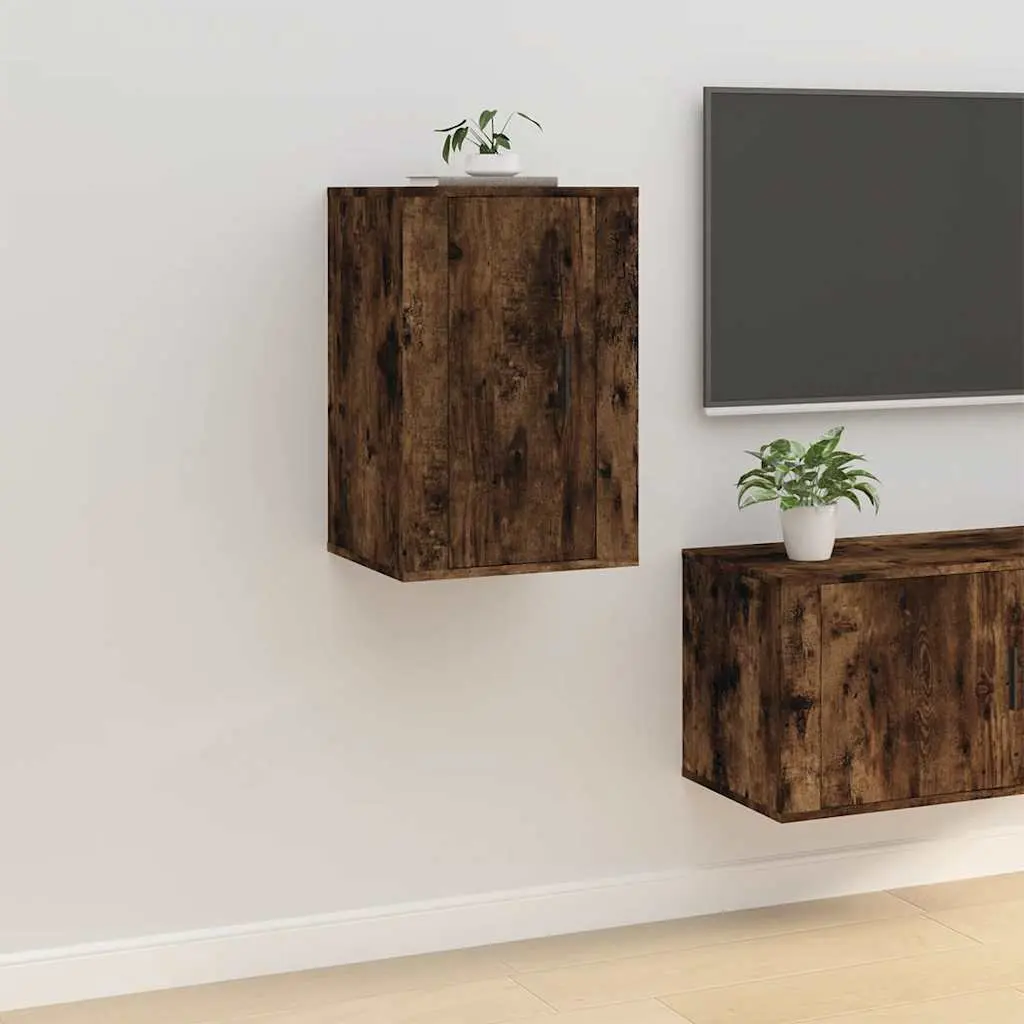Wall Mounted TV Cabinet Brown 40x34.5x60cm Engineered Wood Storage Unit