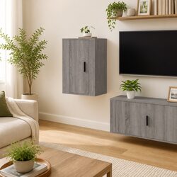 Grey Sonoma Wall Mounted TV Cabinet for Cozy Living Spaces