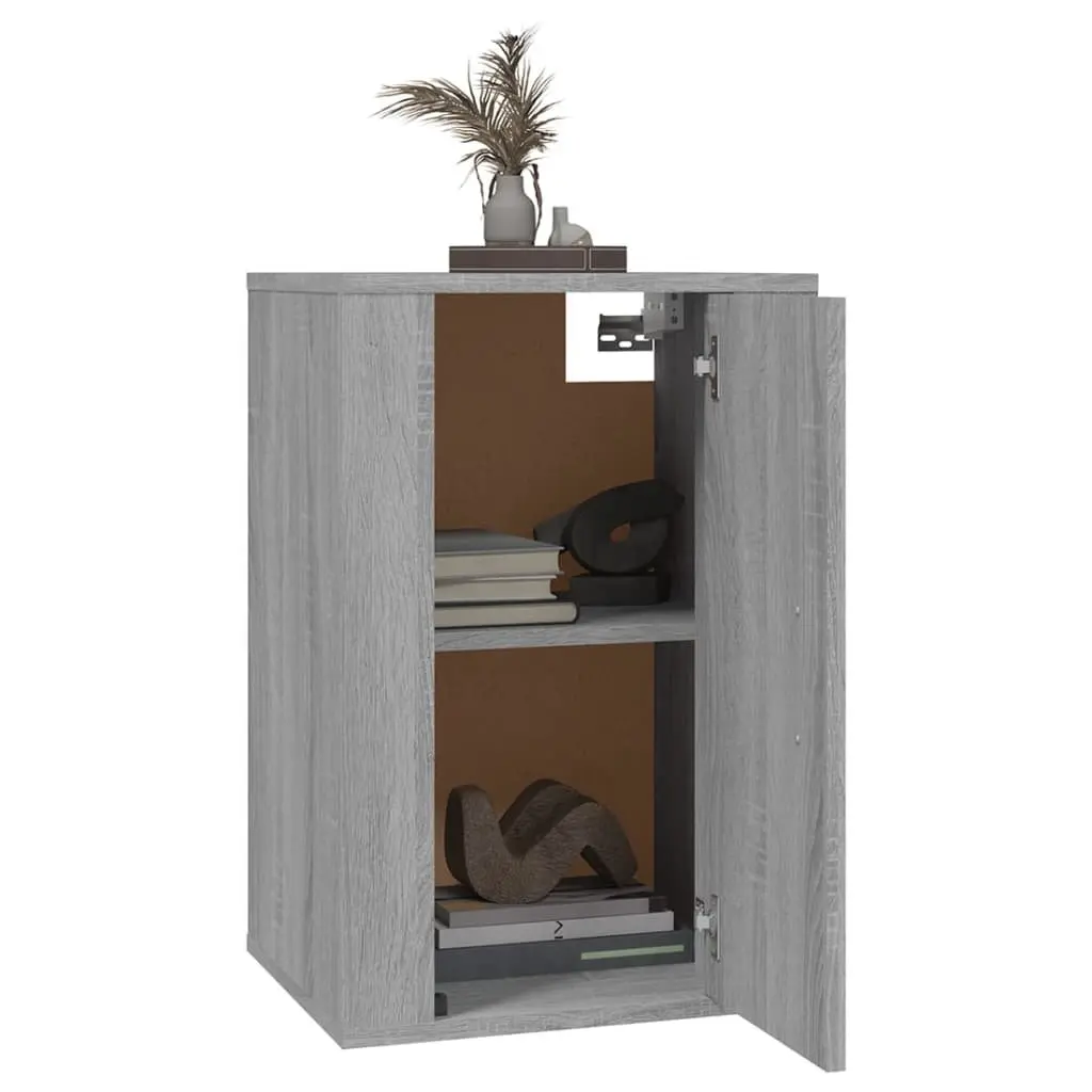 Wall Mounted TV Cabinet Grey Sonoma Storage Unit Engineered Wood 40 x 34.5 x 60 cm