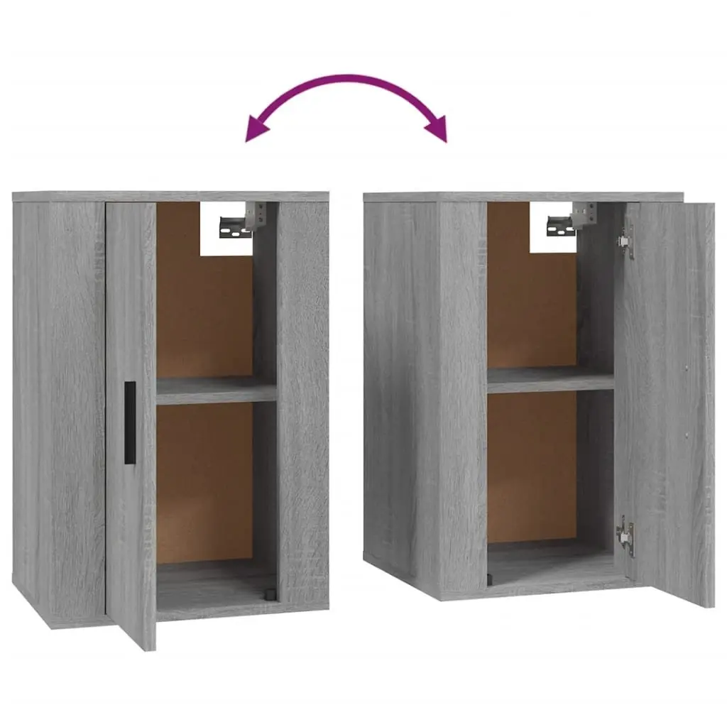 Wall Mounted TV Cabinet Grey Sonoma Storage Unit Engineered Wood 40 x 34.5 x 60 cm