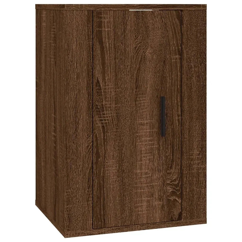 Wall Mounted TV Cabinet Brown Oak 40x34.5x60 cm Engineered Wood Storage Unit