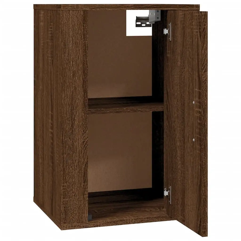 Wall Mounted TV Cabinet Brown Oak 40x34.5x60 cm Engineered Wood Storage Unit