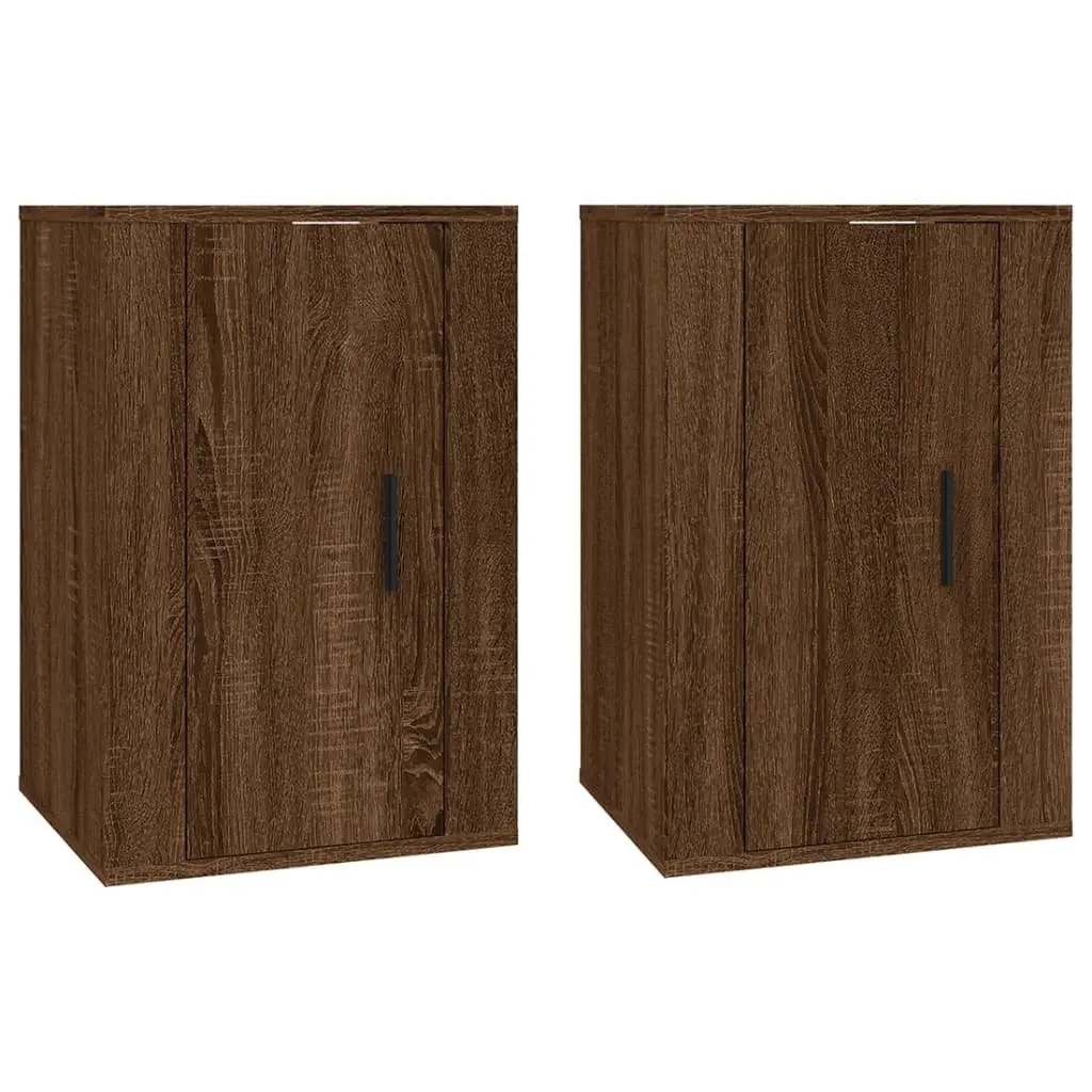 Wall Mounted TV Cabinet Brown Oak Storage Unit 40 x 34.5 x 60 cm Engineered Wood