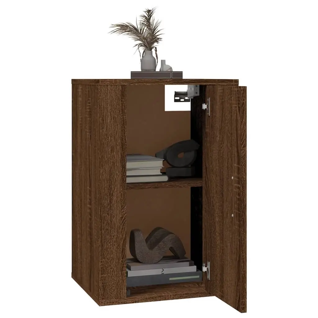 Wall Mounted TV Cabinet Brown Oak Storage Unit 40 x 34.5 x 60 cm Engineered Wood