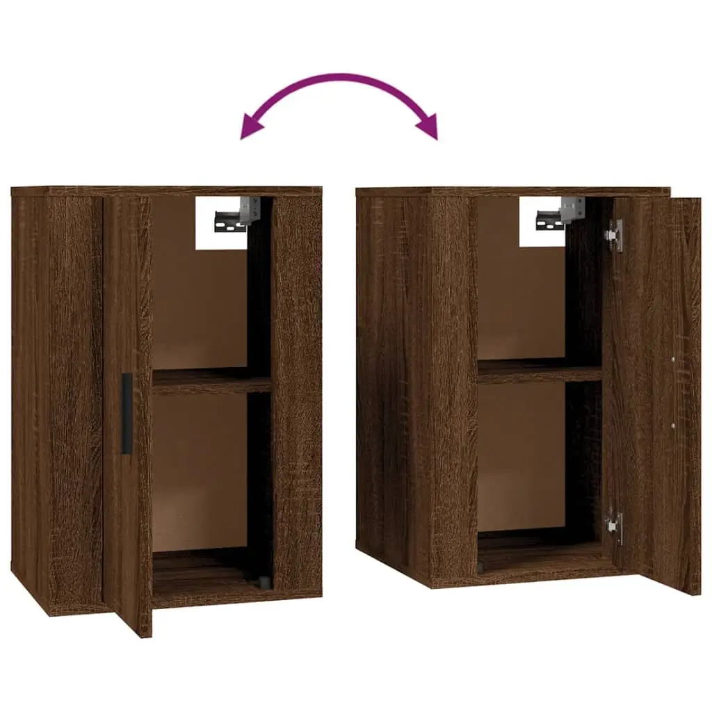 Wall Mounted TV Cabinet Brown Oak Storage Unit 40 x 34.5 x 60 cm Engineered Wood