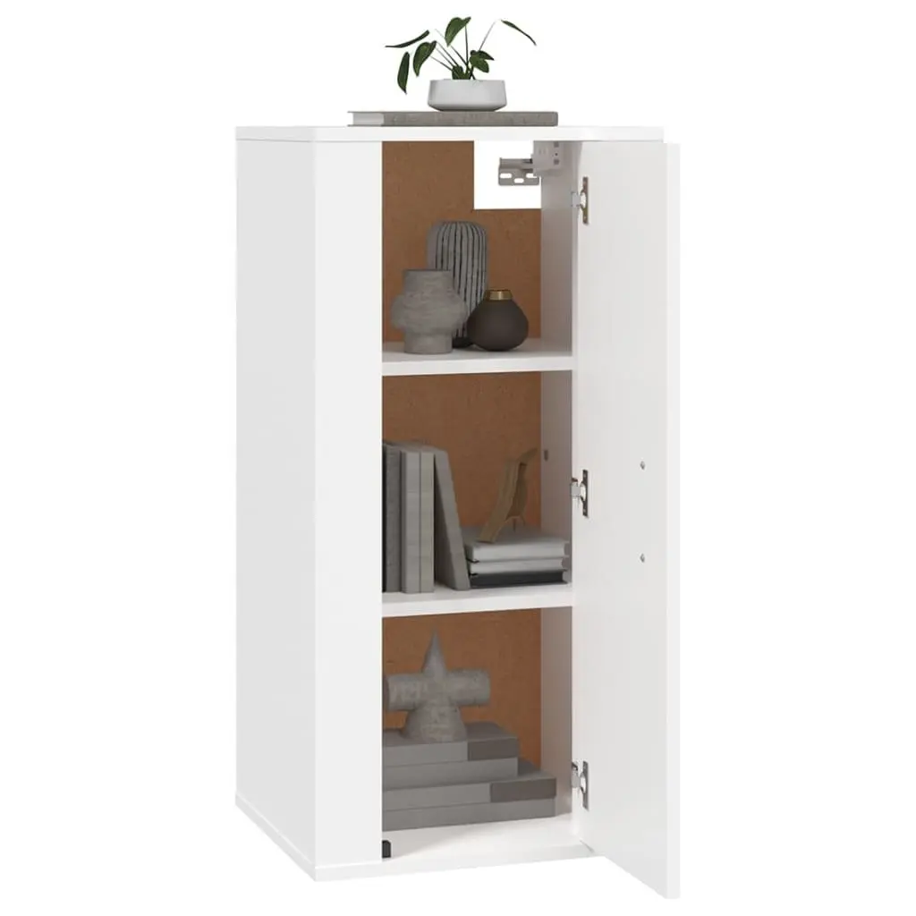 Wall Mounted TV Cabinet White 40x34.5x80cm Engineered Wood Storage Unit