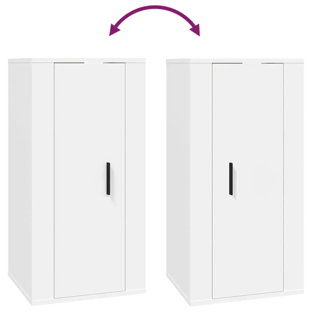 Wall Mounted TV Cabinet White 40x34.5x80cm Engineered Wood Storage Unit