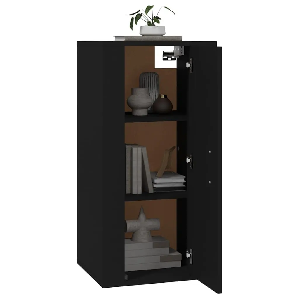 Wall Mounted TV Cabinet Black 40x34.5x80cm Engineered Wood Storage Media Display Unit