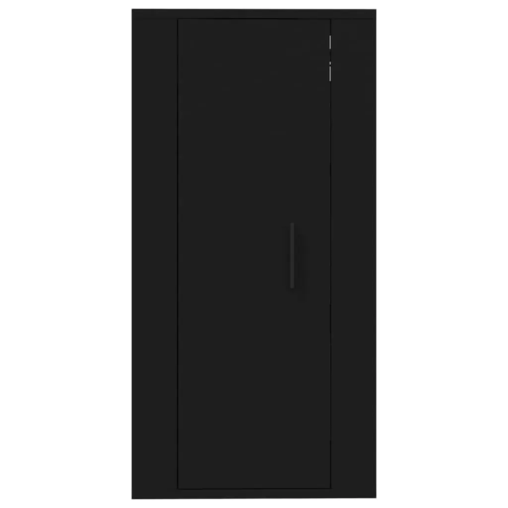 Wall Mounted TV Cabinet Black 40x34.5x80cm Engineered Wood Storage Media Display Unit
