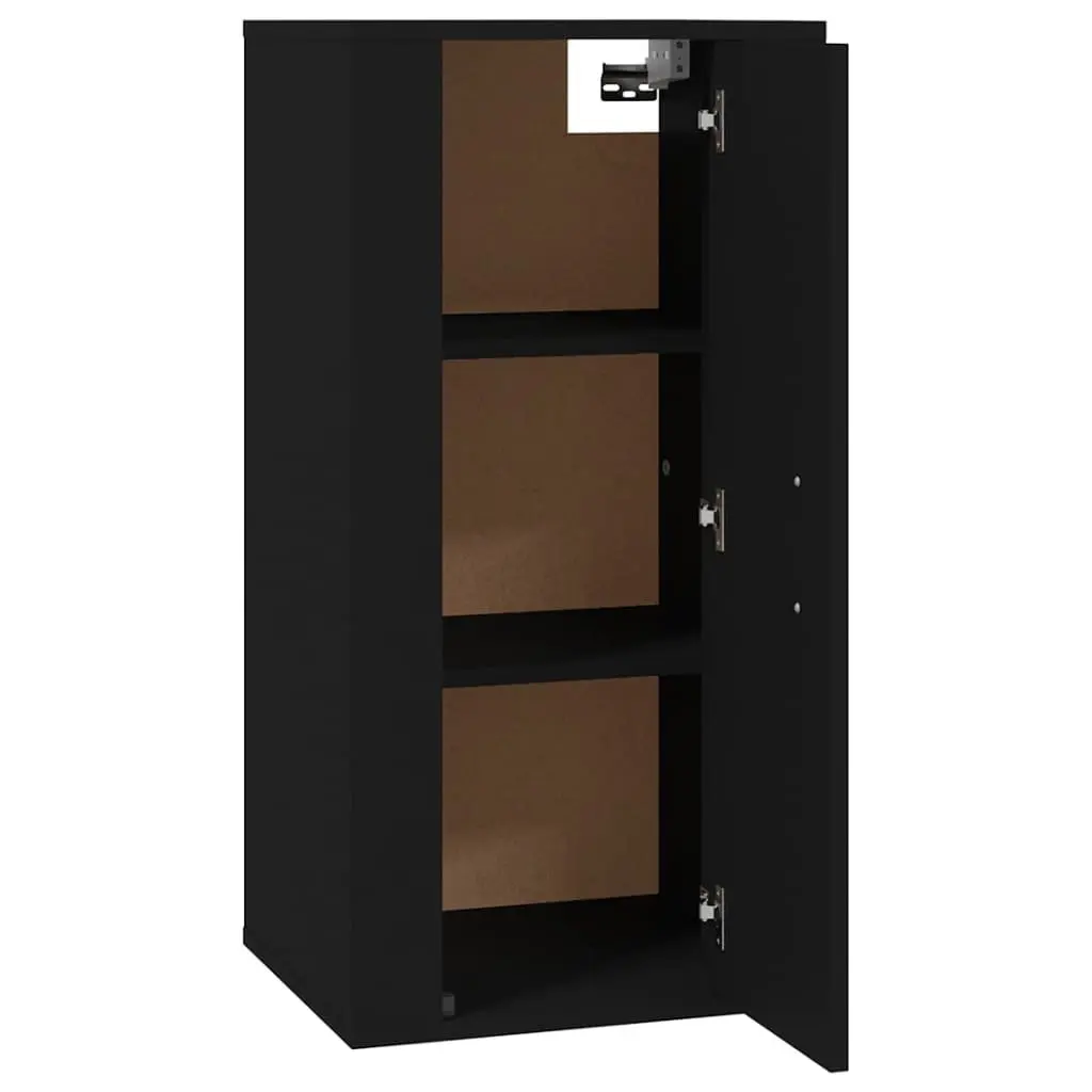 Wall Mounted TV Cabinet Black 40x34.5x80cm Engineered Wood Storage Media Display Unit