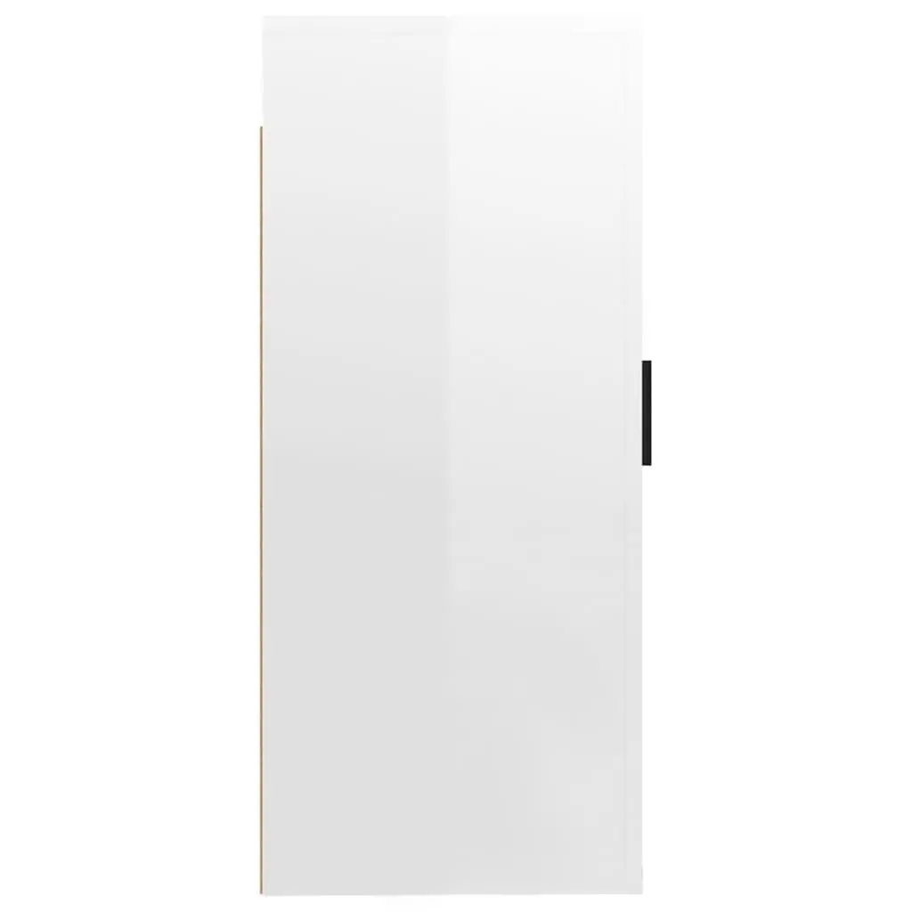 Wall Mounted TV Cabinet White High Gloss Engineered Wood Storage Unit