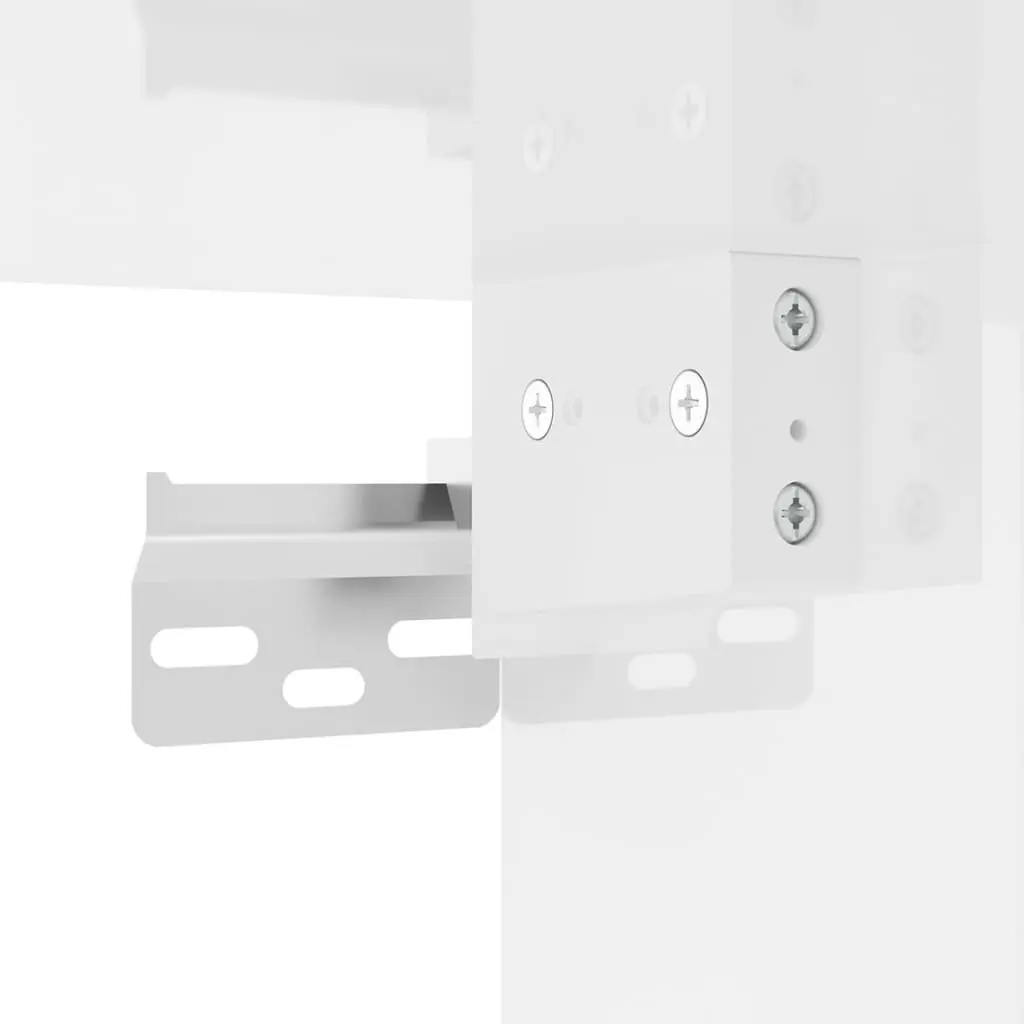 Wall Mounted TV Cabinet White High Gloss Engineered Wood Storage Unit