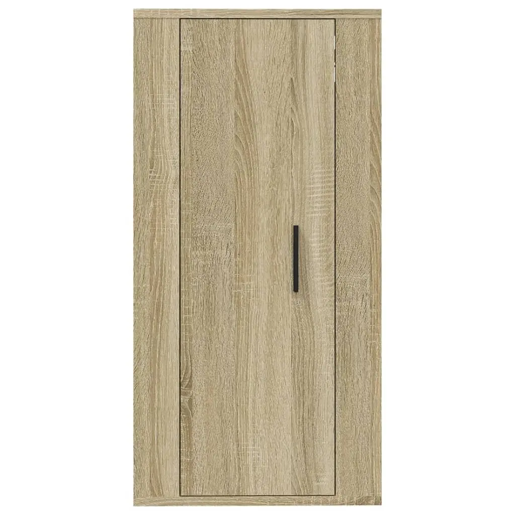 Wall Mounted TV Cabinet Brown Engineered Wood 3 Compartment Storage Unit