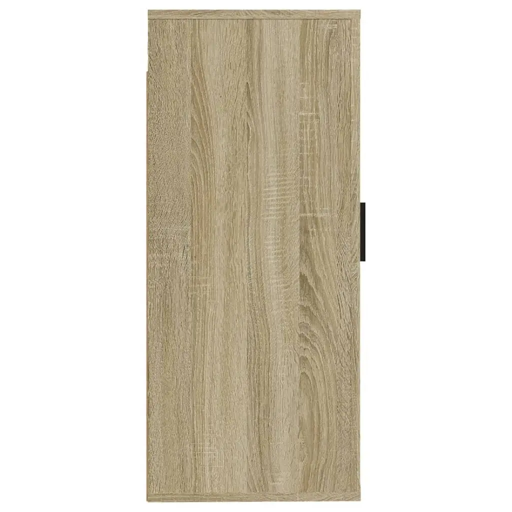 Wall Mounted TV Cabinet Brown Engineered Wood 3 Compartment Storage Unit