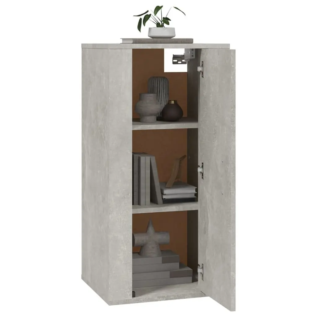 Wall Mounted TV Cabinet Grey Engineered Wood 3 Compartments 40 x 34.5 x 80 cm
